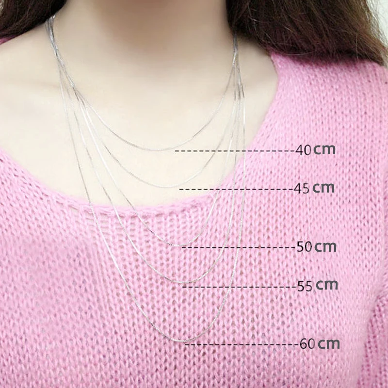 BUDONG 1.6mm Width Snake Chain Necklace for Women 925 Sterling Silver Jewelry 40cm/45cm/50cm/55cm/60cm/70cm Length |