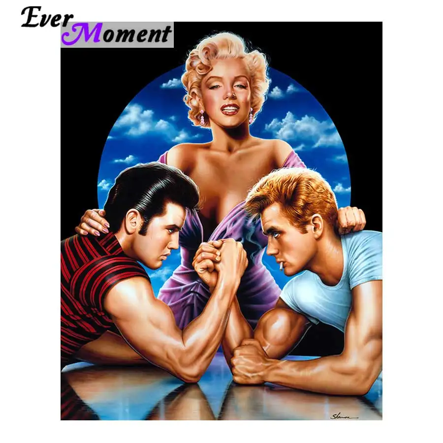 

Ever Moment Diamond Painting Marilyn Monroe Elvis 5D Diamond Embroidery Cross Stitch Chinese Mosaic Diamant Peinture ASF884