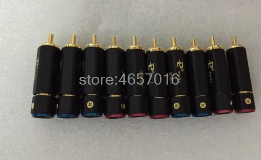 

50pcs High quality Gold Plated Copper RCA plug Locking Audio Cable Male Soldering connector Adapter