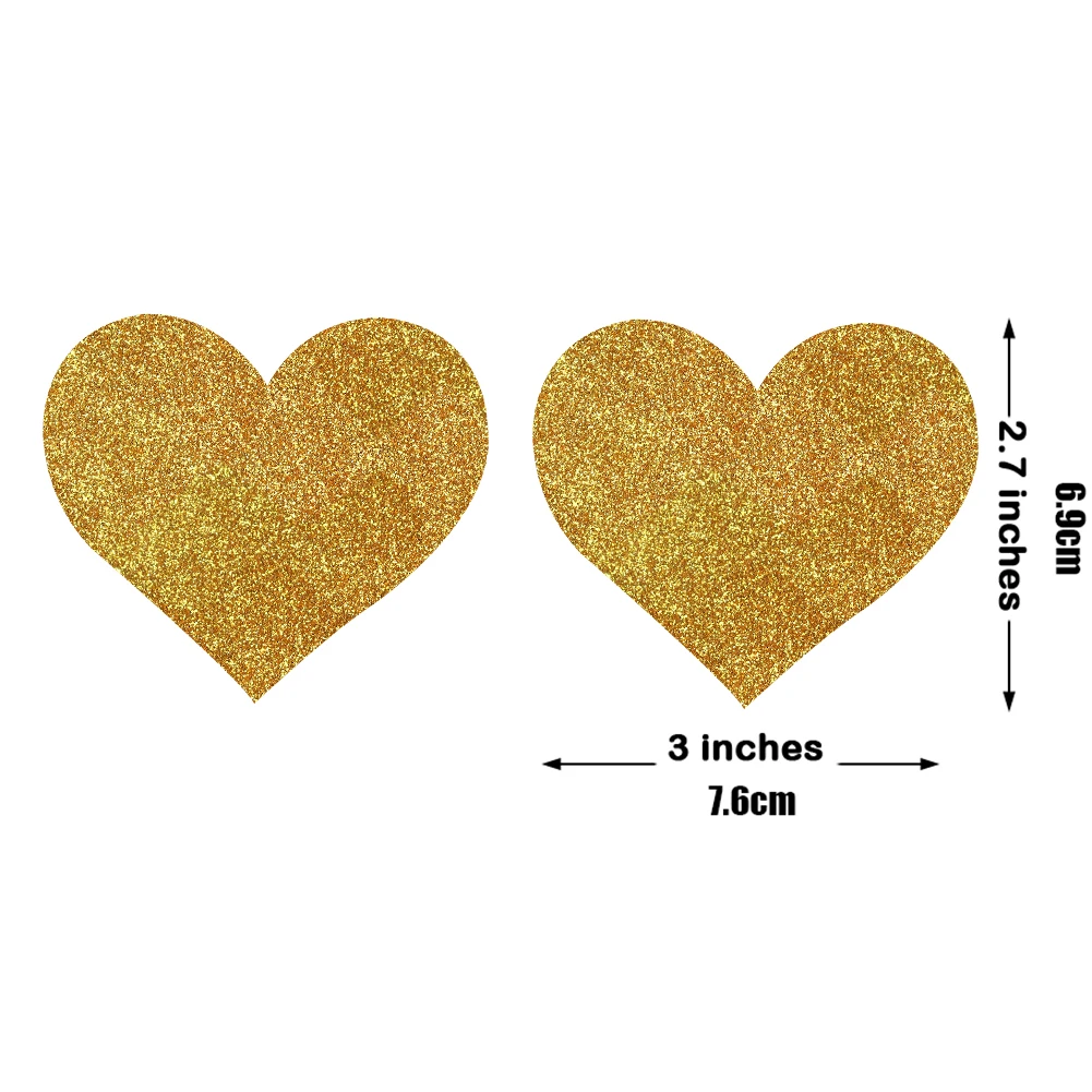 Glitter Golden Heart Ypser наклейки на соски, отделяющие грудь пасти, крышка для сосков, 10 пар - Color: Glitter Golden Heart