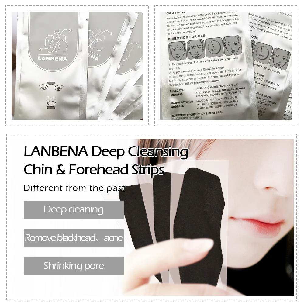 LANBENA, маска для удаления черных точек на подбородке, черная маска, маска для удаления угрей, маска для лица, лечение акне, контроль жирности, уход за кожей, 5 шт