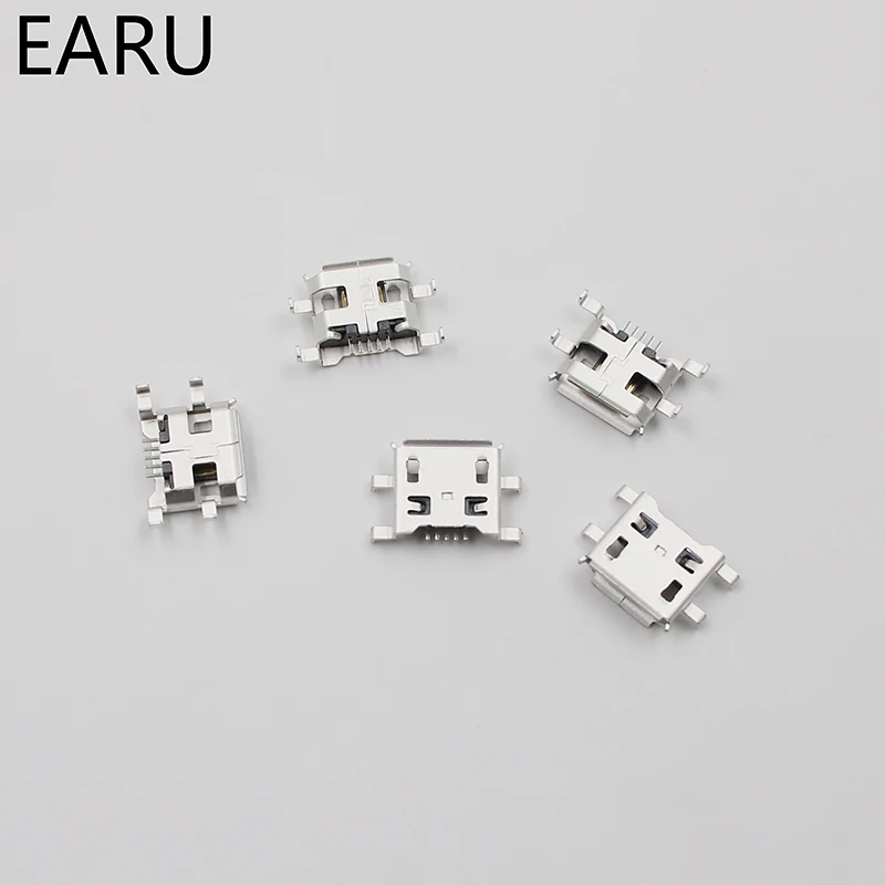 10pcs Micro USB 5pin B type 0.8mm Female Connector For Mobile Phone Mini Jack Charging Socket Four feet plug | Обустройство дома