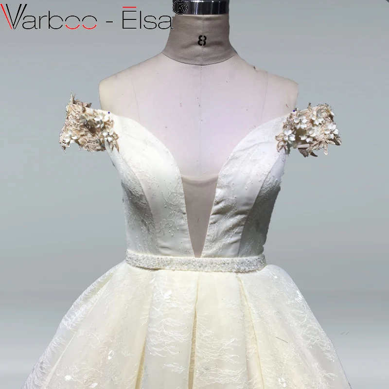 VARBOO_ELSA Королевское синее кружевное длинное торжественное вечернее платье для
