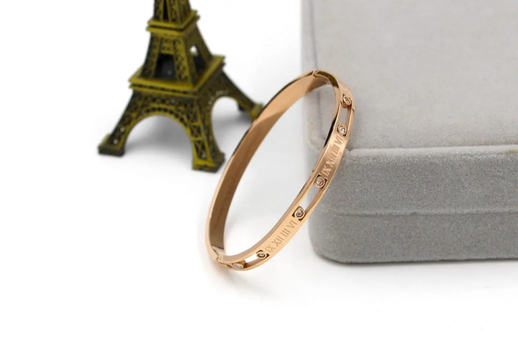 Женский браслет с римскими буквами роскошный брендовый кристаллами золотого