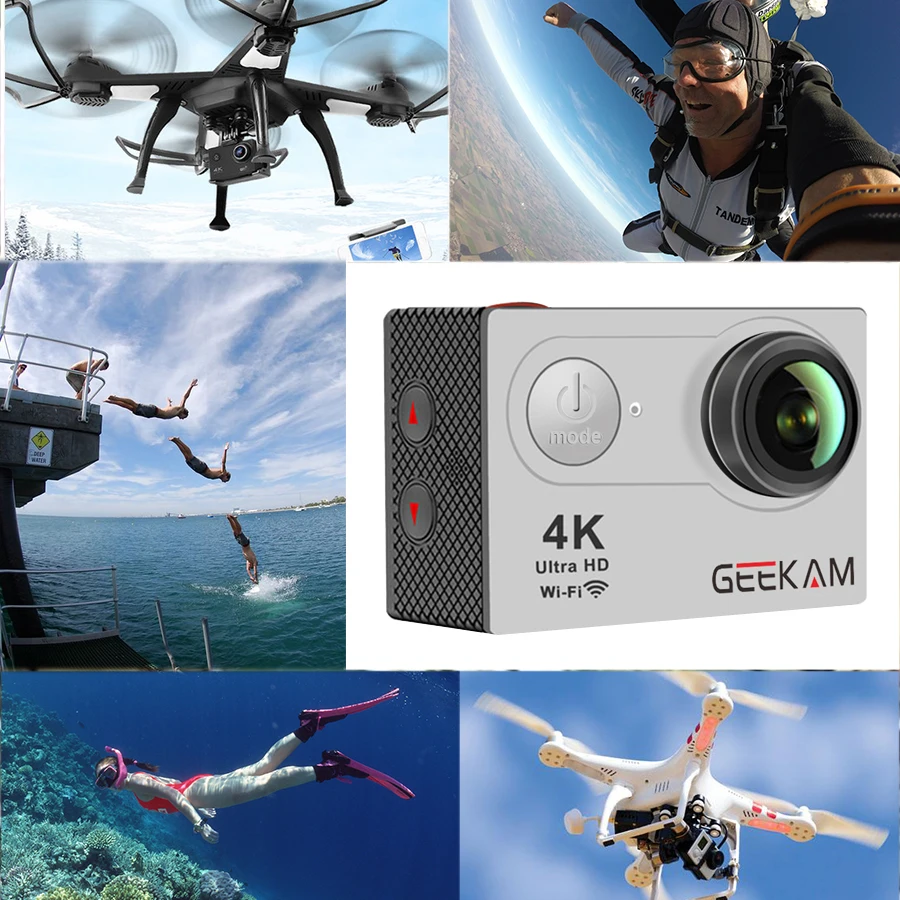 Экшн камера S9R 4k WiFi hd 1080P 30FPS go спортивная водонепроницаемая pro 170D подводная camara