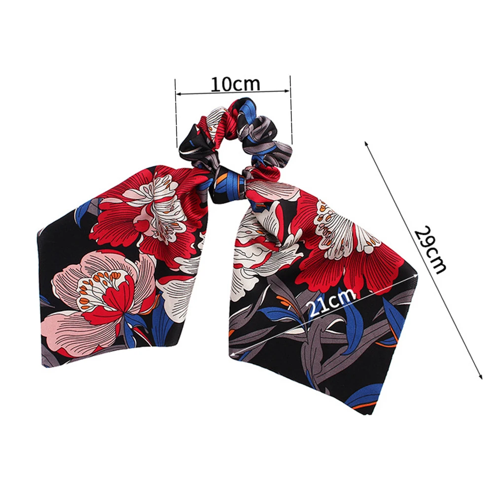 Богемная летняя тюрбан Женская лента для волос сделай сам бант Галстуки для волос цветочный принт резинки для волос конский хвост держатель аксессуары для волос