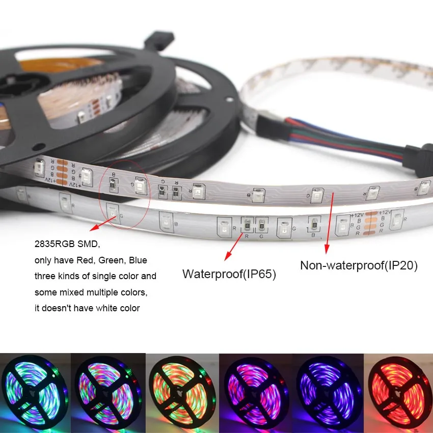 IKVVT DC12V Светодиодная лента 5050 2835 rgb Диодная лампа с 24k пультом дистанционного