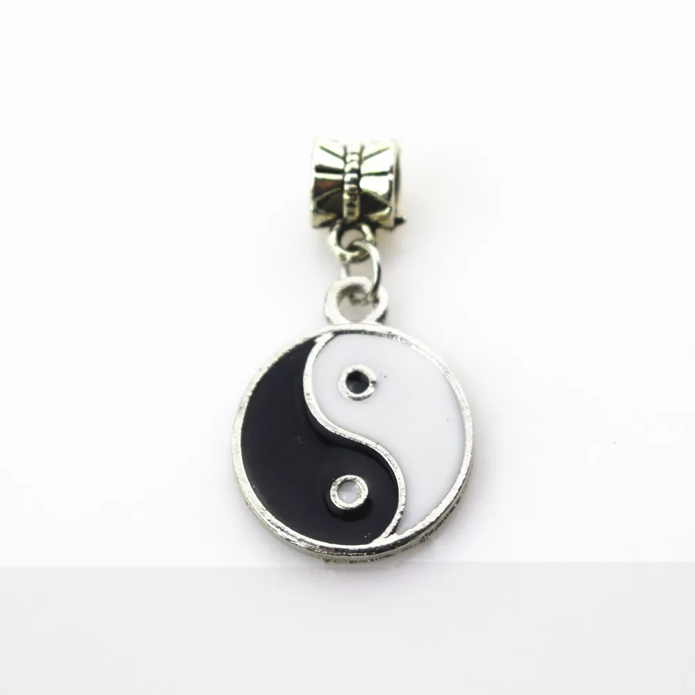 

20pcs/lot YINGYANG hanging bead charm big hole pendant beads charm fit nacklace bracelet diy jewelry dangle charms