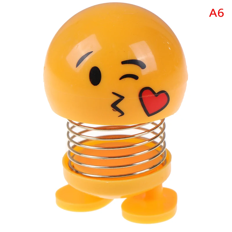 6 Cute Smile Expression Pack Spring Shaking Head Doll Car Interior Shaking Sound Explosion Section Villain Toy Store Toys For Boy - Цвет: 6