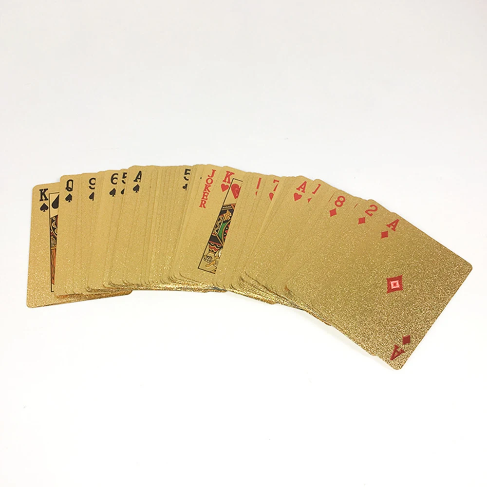 Gold Foil Poker Universal Creative Waterproof Chess Entertainment for Collections and Gifts with High Quality Appearance | Спорт и