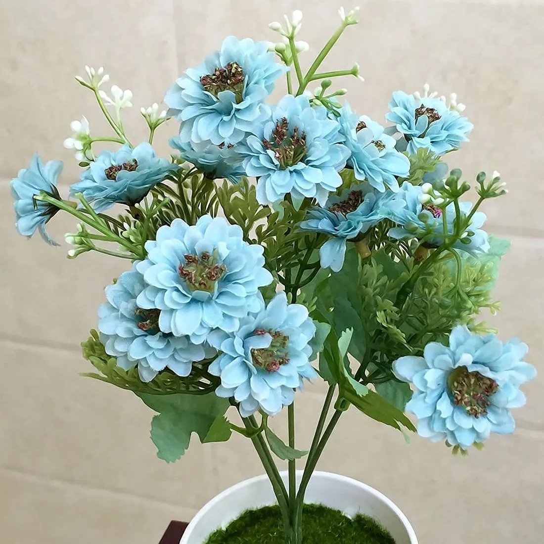 Flores Artificiales Para Decoracion Hogar 5 вилок 15 цветов искусственная ромашка цветы для вечеринки