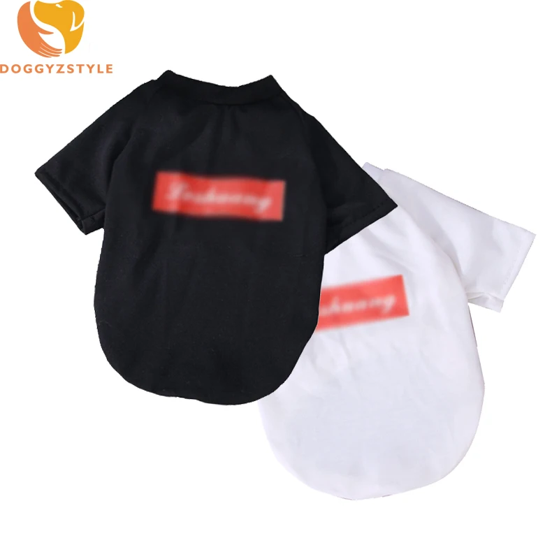 Small Dogs Cat T-shirt Puppy Pet Clothes Leisure Pitbull Poodle Summer Apparels White Black Colors Dog Shirt Size S-XXL | Дом и сад
