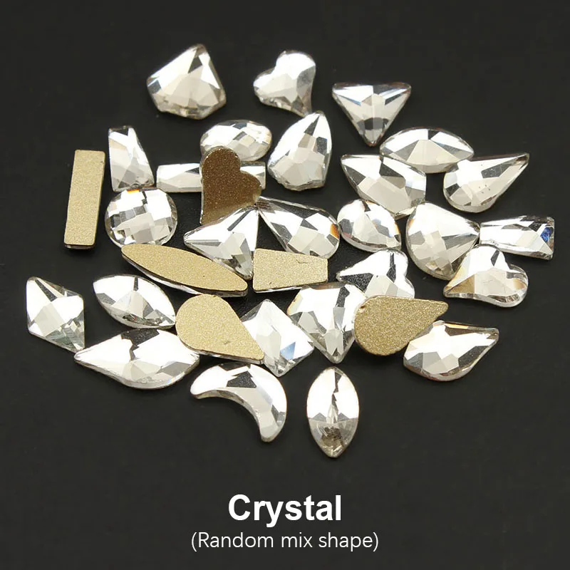 Crystal Смешанные формы 3D Стразы Украшения для дизайна ногтей хрустальные драгоценные камни ювелирные изделия блестящие камни Шарм стекло аксессуары для маникюра - Цвет: Crystal