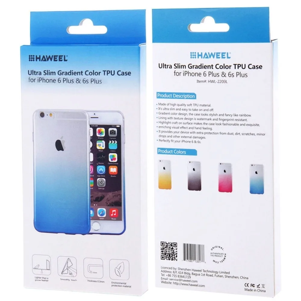 Чехол HAWEEL для iPhone 6 и 6s ультратонкий прозрачный мягкий чехол из ТПУ с градиентом