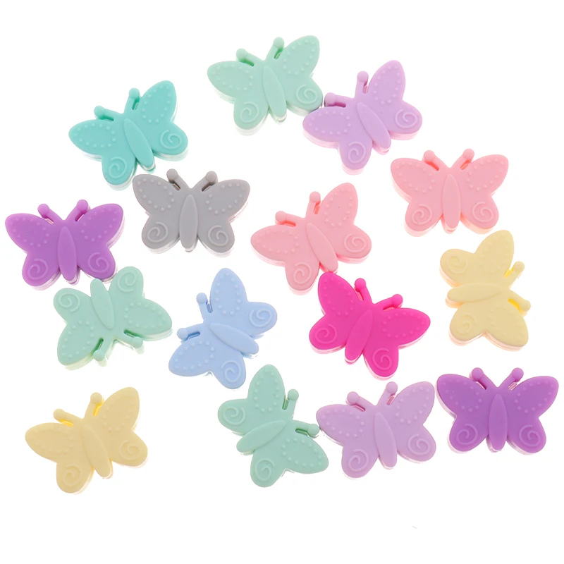 Collar de dentici&oacute;n para beb&eacute;, mordedor de unicornio de silicona sin BPA, soporte sensorial para chupete, juguete de ducha, roedores de grado alimenticio, 50 Uds.-3