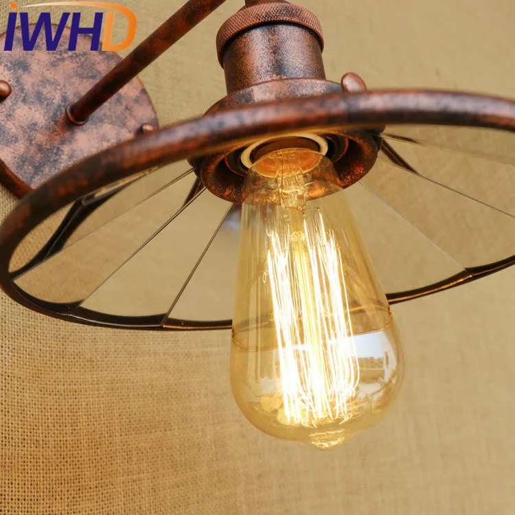 Лофт Декор Эдисон бра промышленный настенный светильник Железное Зеркало Стекло