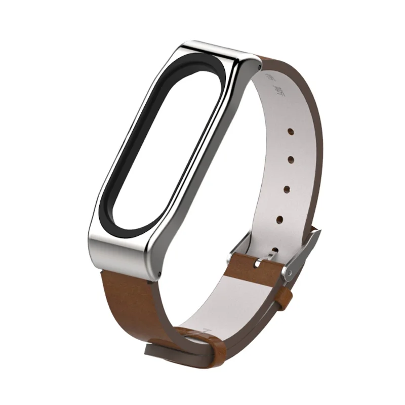 Для Xiaomi Mi Band 4 ремешки band 3 ремешок из искусственной кожи с металлической рамкой