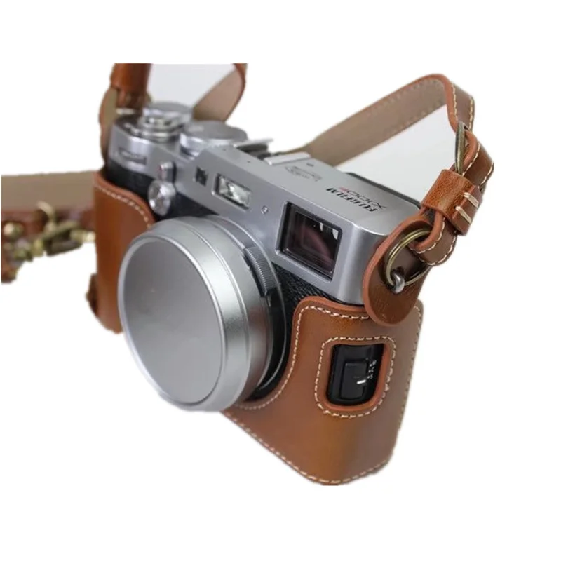 Черный/кофейный/Коричневый чехол для камеры из искусственной кожи Fujifilm Fuji X100F X100-F