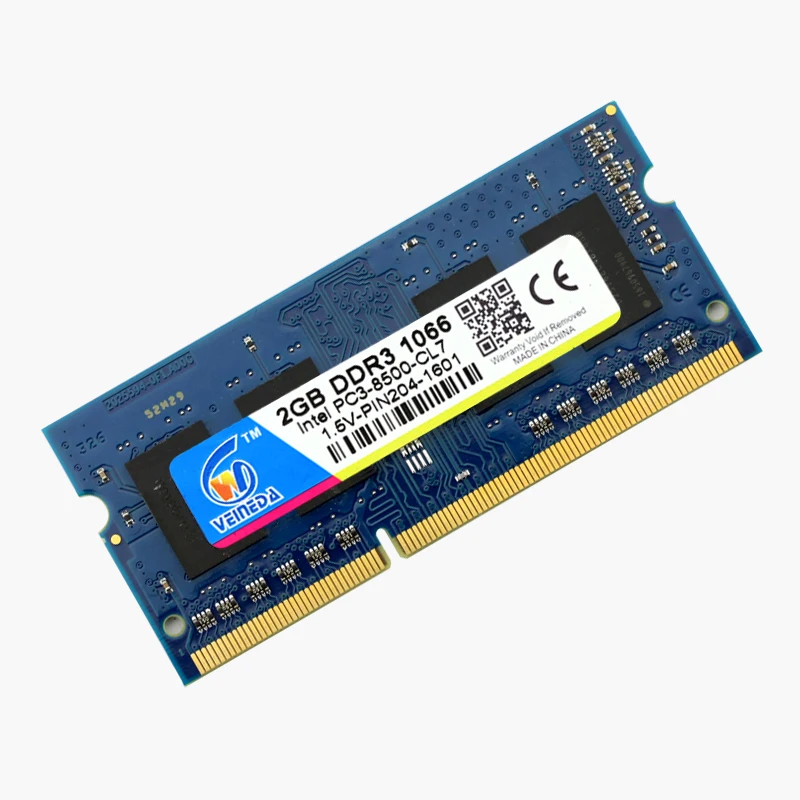 Память VEINEDA DDR3 2 Гб 1066 1333 Sodimm Ram ddr 3 PC3 8500 204pin 1 5 в совместима с МГц для AMD Intel