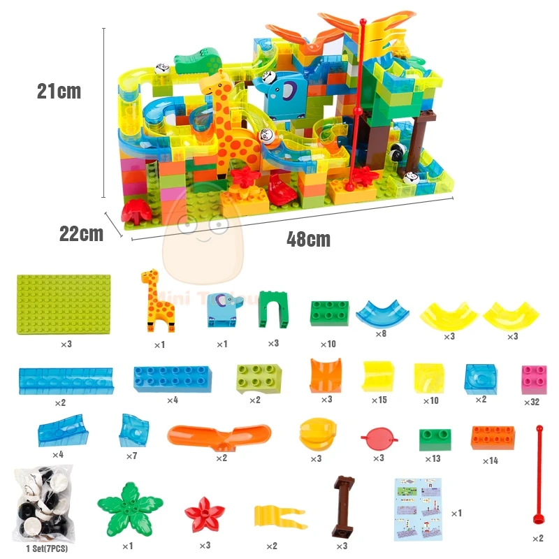 54 168 шт. Marble Racing Run Jungle Adventure Track Building Blocks большой размер лабиринт мяч Строительные