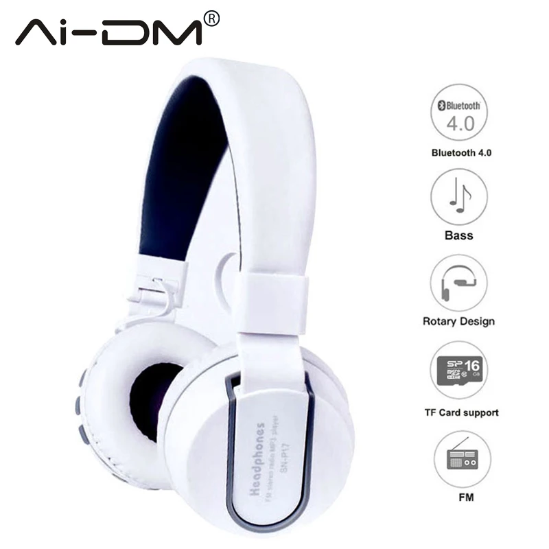 AIDM шумоподавление Bluetooth наушники с микрофоном Hi Fi стерео звук портативная