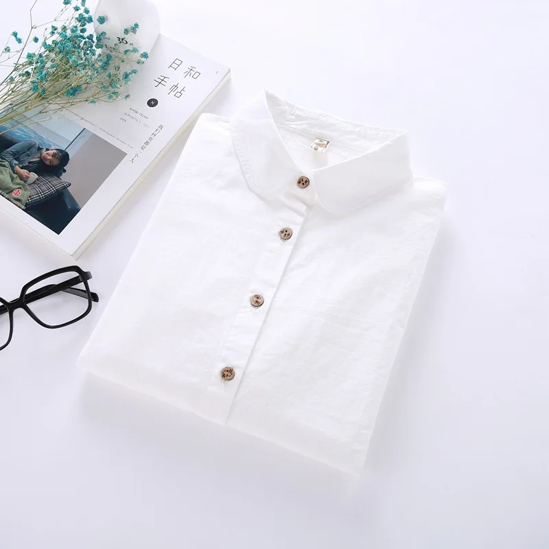 Блузка женская с длинным рукавом 100% хлопок на пуговицах