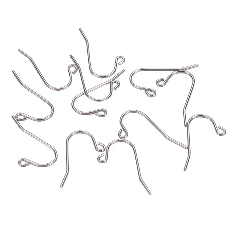 

50pcs 21x11x0.7mm Earring Hooks Stainless Steel Jewelry Findings Accessories Pinch Ear Wire Hooks Women DIY Handmade F60