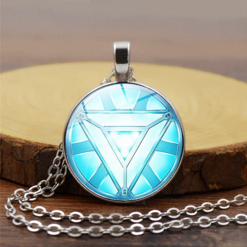Captain Marvel Necklace For Men Tony Stark Arc Reactor Pendant Necklaces The Avengers 4 Iron man Thor Hammer Women | Украшения и