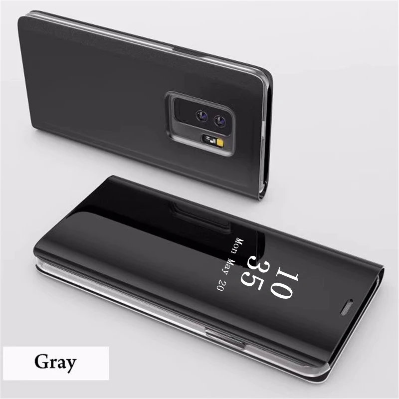 Зеркальный смарт-чехол для Samsung Galaxy S10 Plus S9 S8 S7 Note 9 8 A50 чехол Huawei P20 Lite P30 Pro умный Oneplus