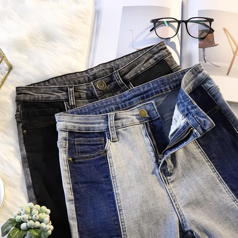 Женские джинсы бойфренды в стиле пэчворк винтажные обтягивающие джинсовые брюки