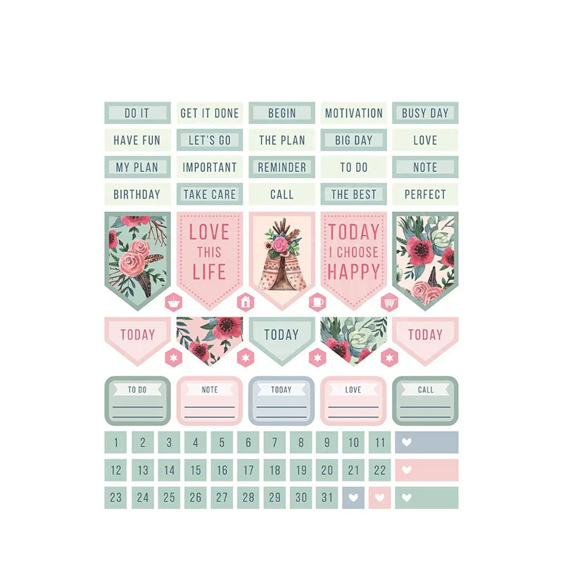 sz14109 2 шт. Kawaii Лес животных скрапбукинга пуля журнал канцелярские наклейки планировщик ежедневник Школа искусства ремесло принадлежности - Цвет: sz14109