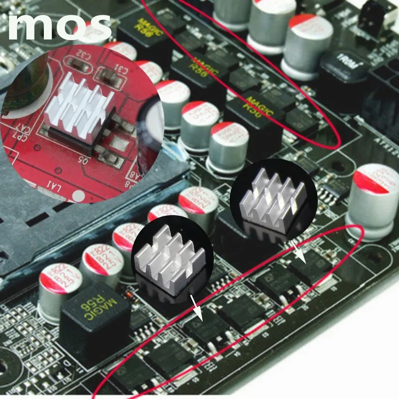 Gdstime 20 шт. алюминиевый радиатор MOS Mini IC чипсет Охлаждающий Теплопроводящий RHS 01