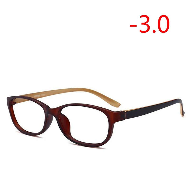 Myopia 300 1,0-1,5-2,0-2,5-3,0-3,5-4,0 готовые очки для близорукости женские мужские короткие очки для коррекции зрения черная и розовая оправа Очки для близорукости - Цвет оправы: Myopia 300