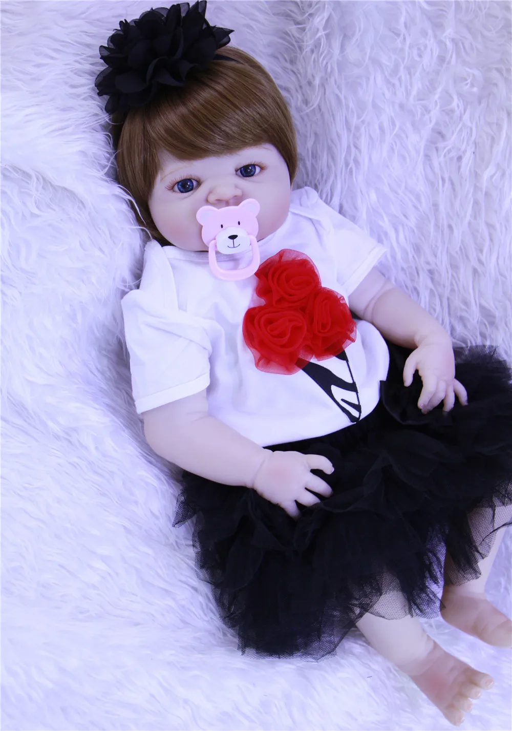 Reborn baby dolls 23 &quotполный Силиконовый reborn Girl Куклы для малышей игрушки могут bathe BJD