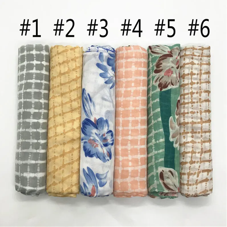 

NEW flower grid print flower scarf hijab women fashion muslim plaid hijabs soft islamic scarves and shawls muffler 10pcs/lot
