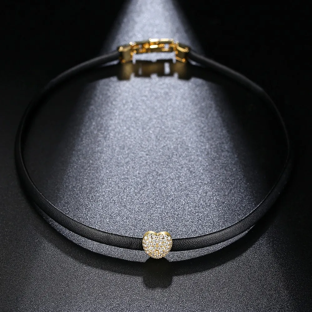LUOTEEMI новый дизайн Цирконий Micro Pave комплект с рисунком сердца и колье для женщин в