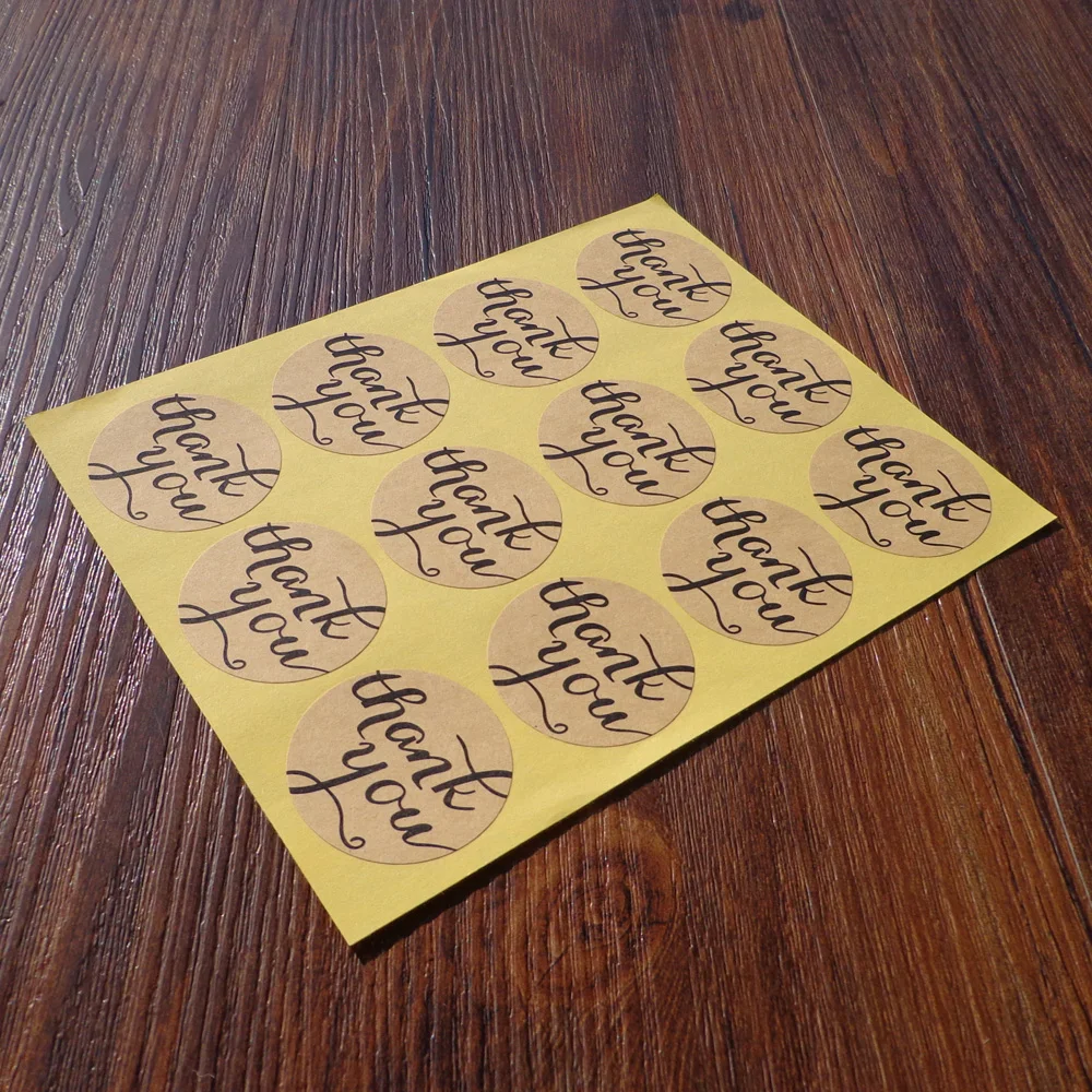 1200 шт. в диаметре Винтажная круглая наклейка из крафт бумаги 38 мм|stickers thanks|stickers thank