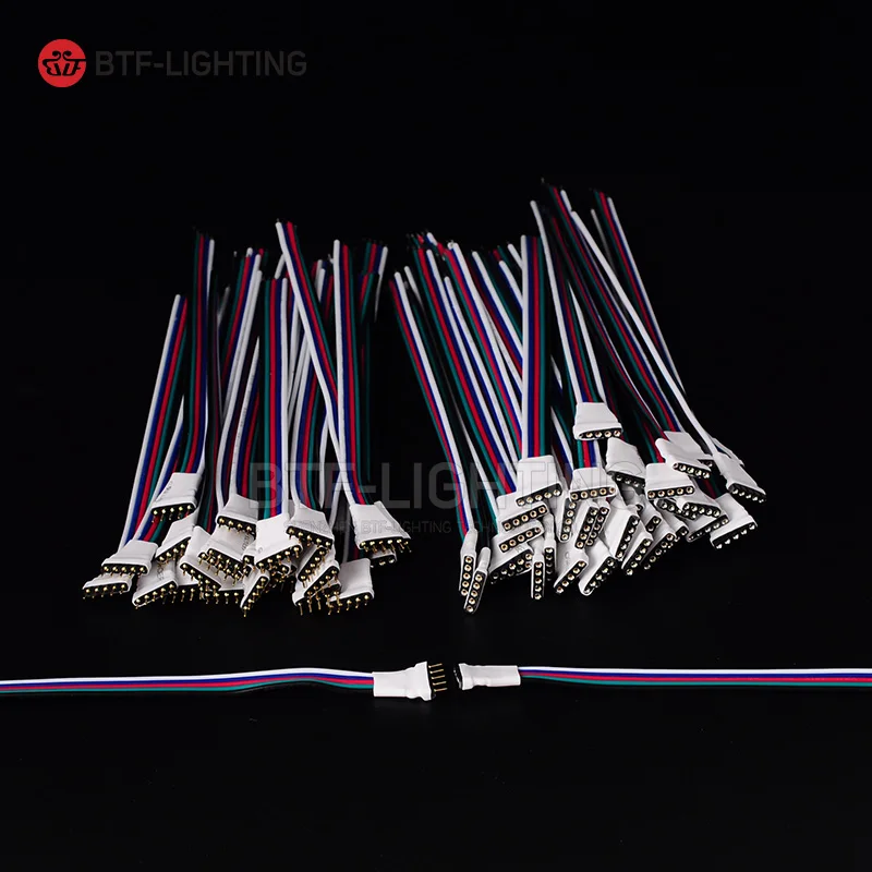 20 шт 8 мм/10 мм/12 мм 2pin/3pin/4pin/5pin одиночный/двойной конец Solderless крышка разъем IP65 15 см кабель/провод для 5050/3528 светодиодные ленты