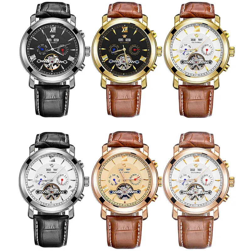 Механические часы мужские Топ бренд класса люкс Турбийон автоматические