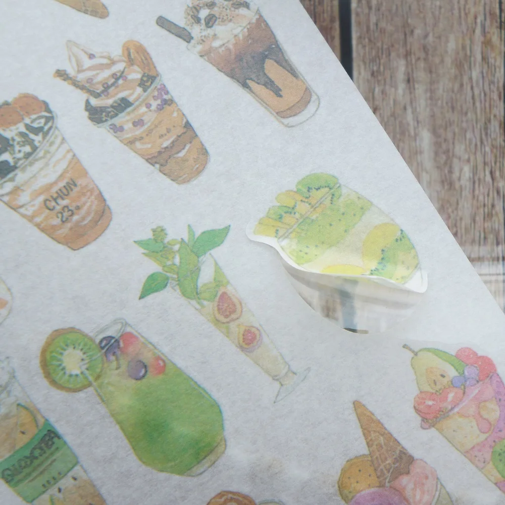 3 Sheets Summer cold drink ice cream party Style Paper Sticker Scrapbooking DIY Gift Packing Label Decoration | Дом и сад