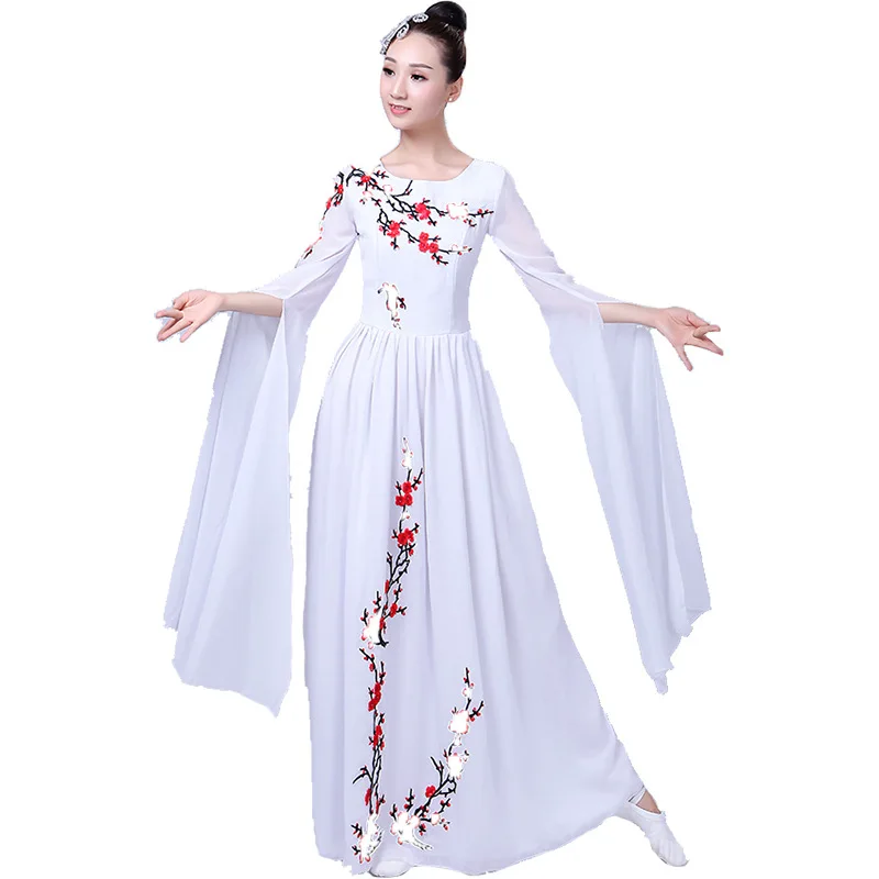 Chinese folk dance costumes classical fan stage wear national clothes ancient of China costume DD1946 | Тематическая одежда и