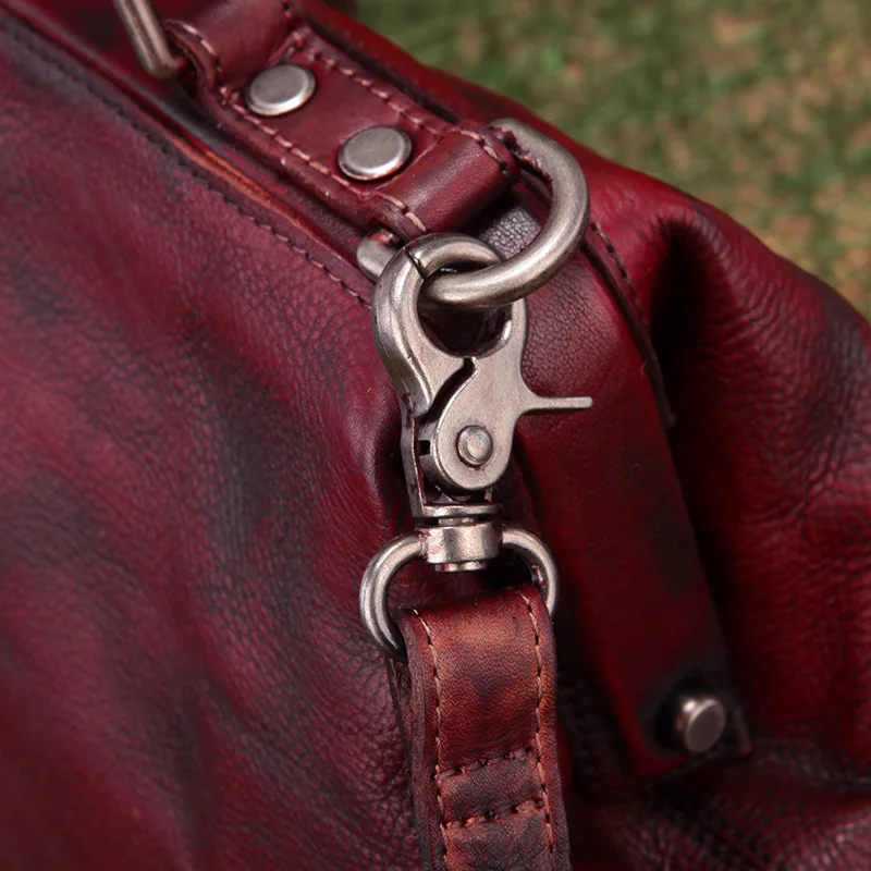 Женская сумка ракушка в стиле ретро ручной работы из натуральной кожи с ручками