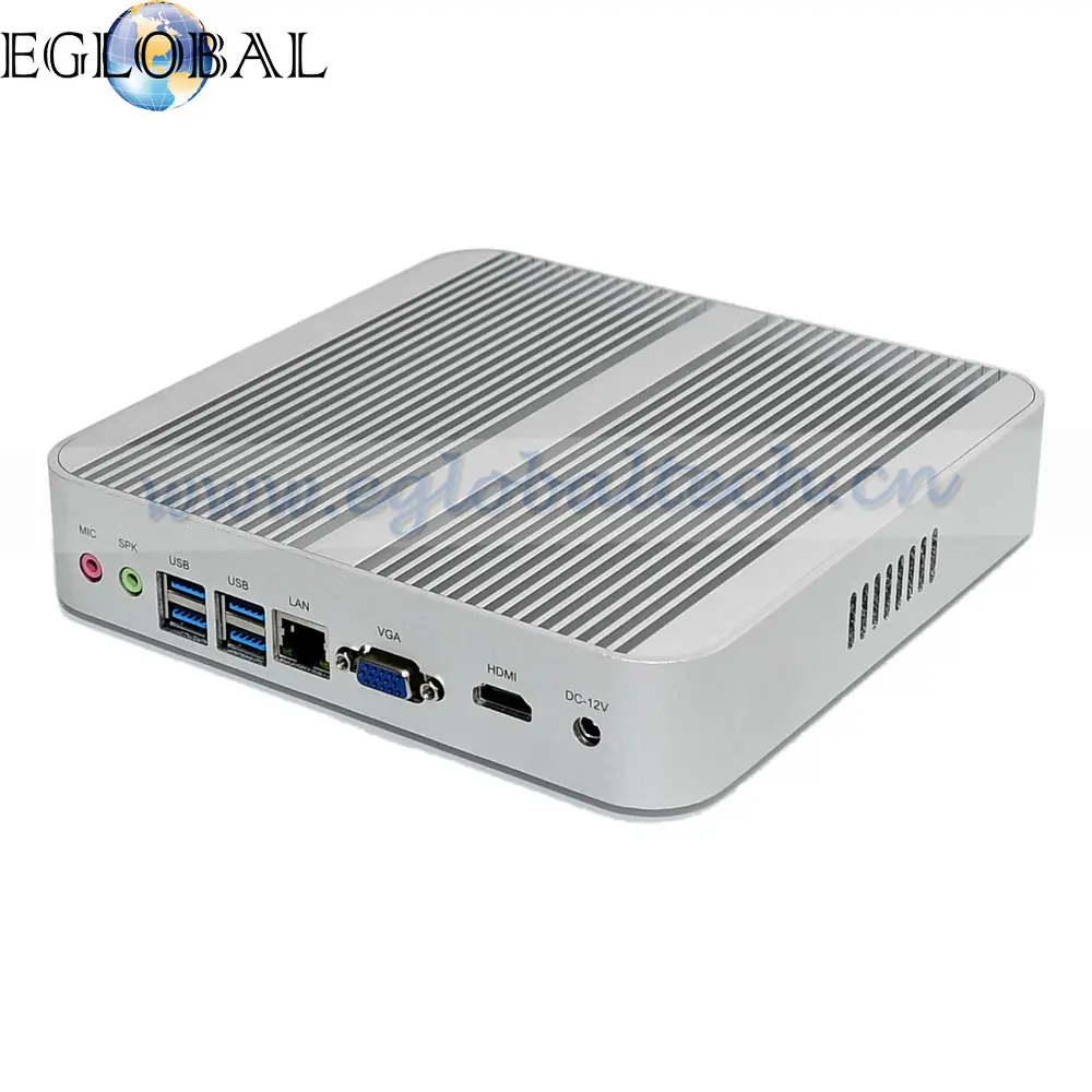 [7-го поколения Intel Core i3 7100U] Мини ПК без вентилятора Eglobal Kaby Lake Windows 10 i5 Barebone Minipc HD