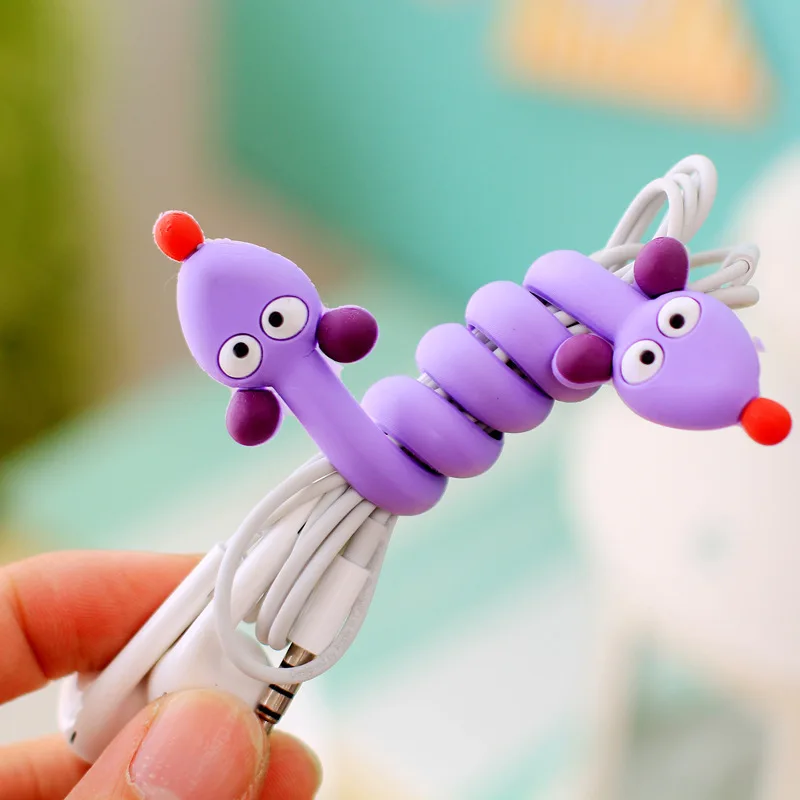 10 шт./комплект мультяшный usb кабель для защиты кабеля милый аксессуар Iphone защита