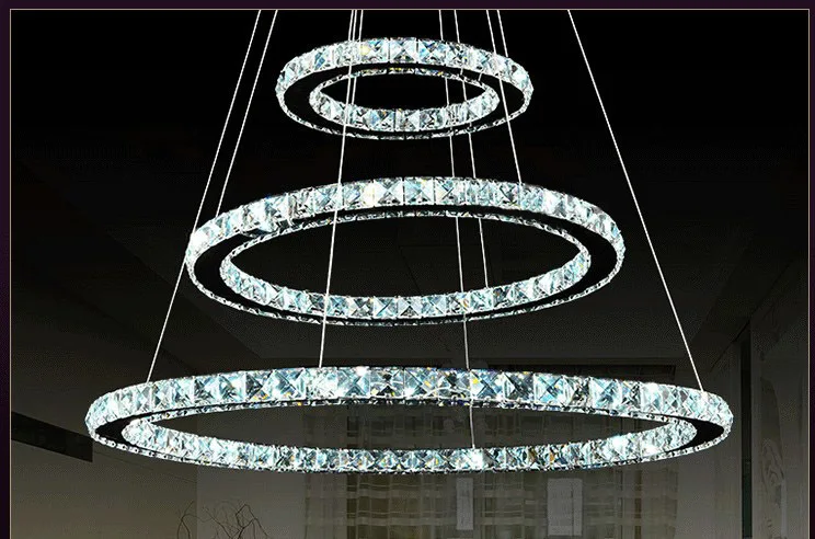 3 круга 65 Вт LED K9 Хрустальная люстра горячая Распродажа АЛМАЗНОЕ КОЛЬЦО