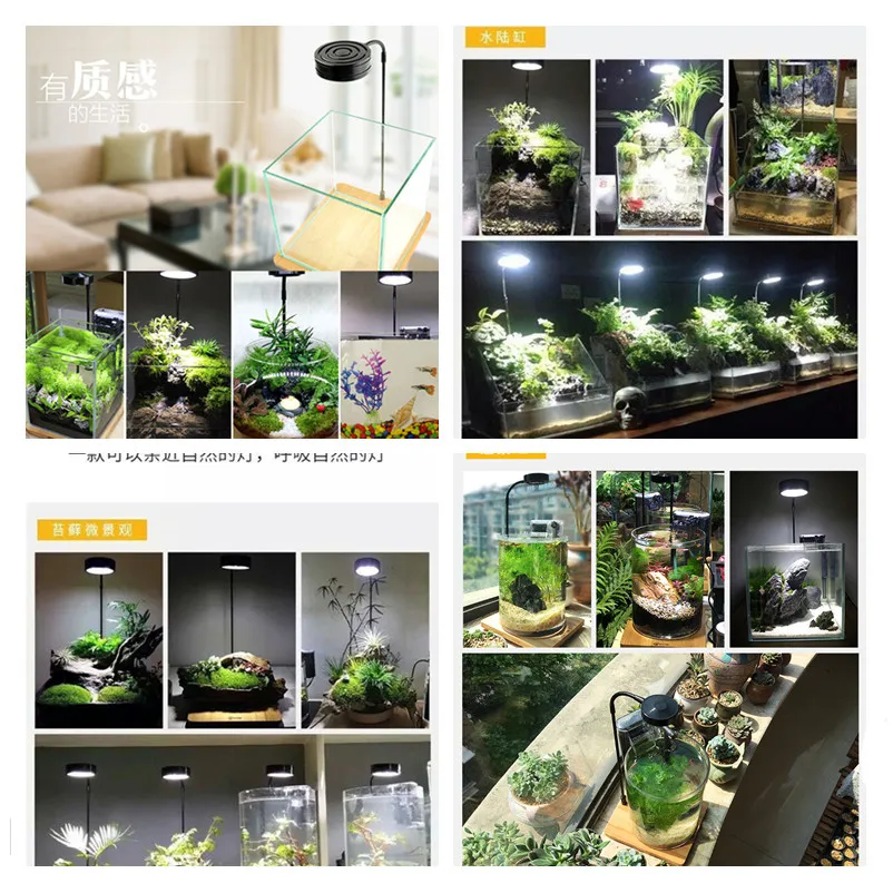 Стиль ADA aquasky LED светильник Wabikusa mini nano Натуральный Деревянный аквариумный