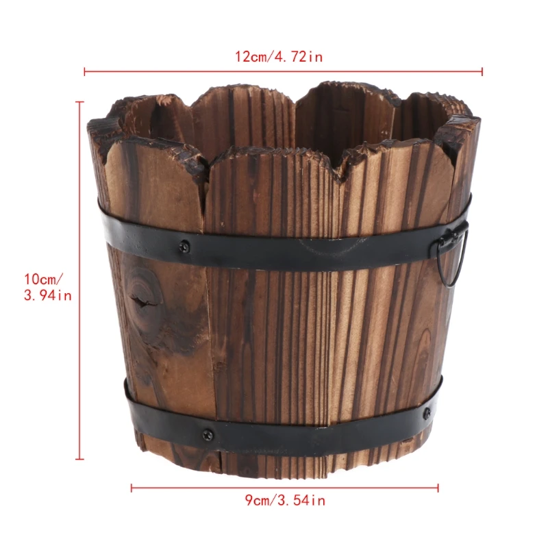 OOTDTY Ретро круглая деревянная фоторамка для украшения дома и сада|wooden flower pot|pot