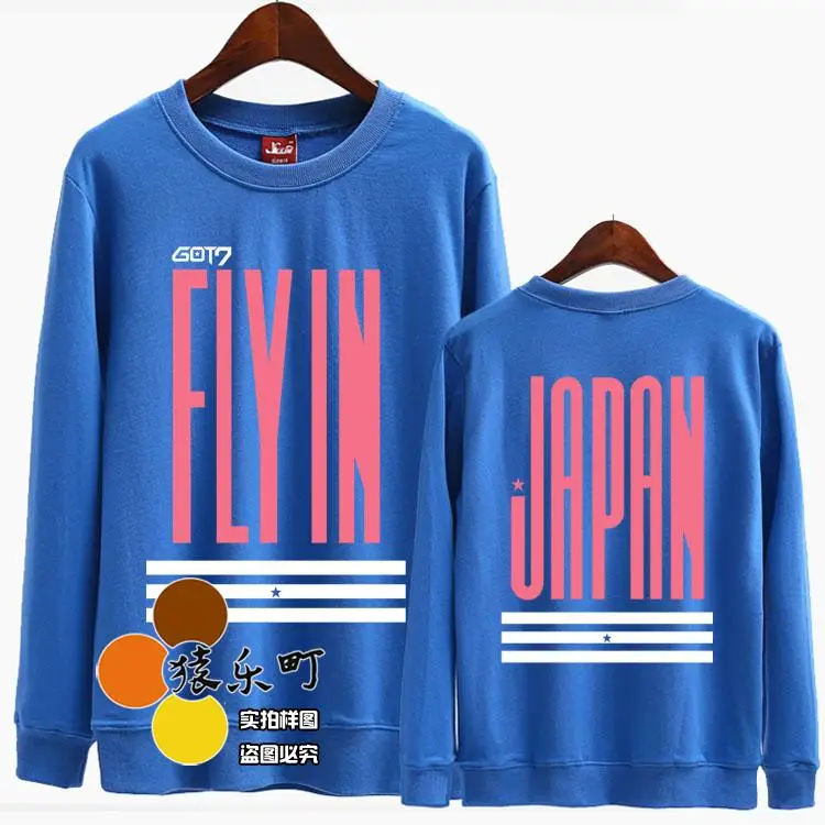 Весна Осень kpop got7 concert home run fly in japan свитер унисекс с круглым вырезом и принтом