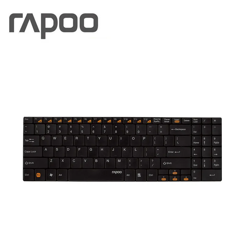 BLACK Original Rapoo E9070 2.4G Multi-Media Programmable 5.6mm Ultra-Slim Wireless Keyboard for Laptops Desktops PC Free shipping - Color: BLACK