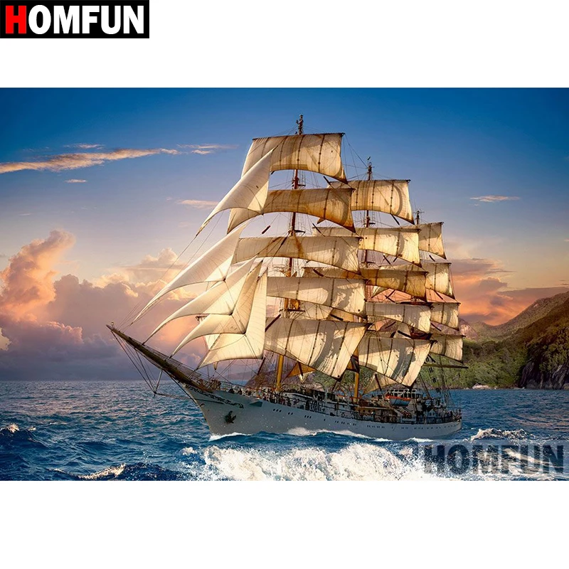Алмазная 5D картина HOMFUN сделай сам полноразмерная/круглая вышивка крестиком